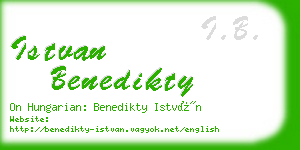 istvan benedikty business card